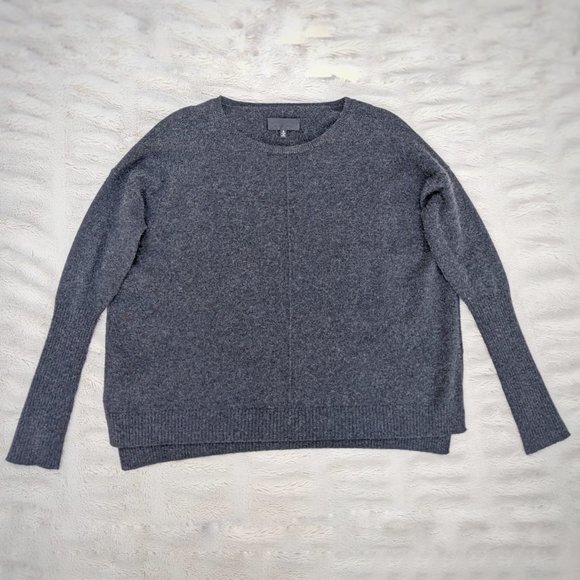 NILI LOTAN 100% CASHMERE Grey Crew Neck Oversized Sweater, Size S/M - Picture 6 of 8